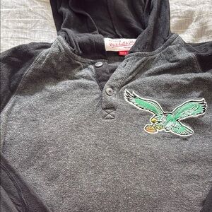 Mitchell & Ness Gray and Green Philadelphia Eagles Hoodie